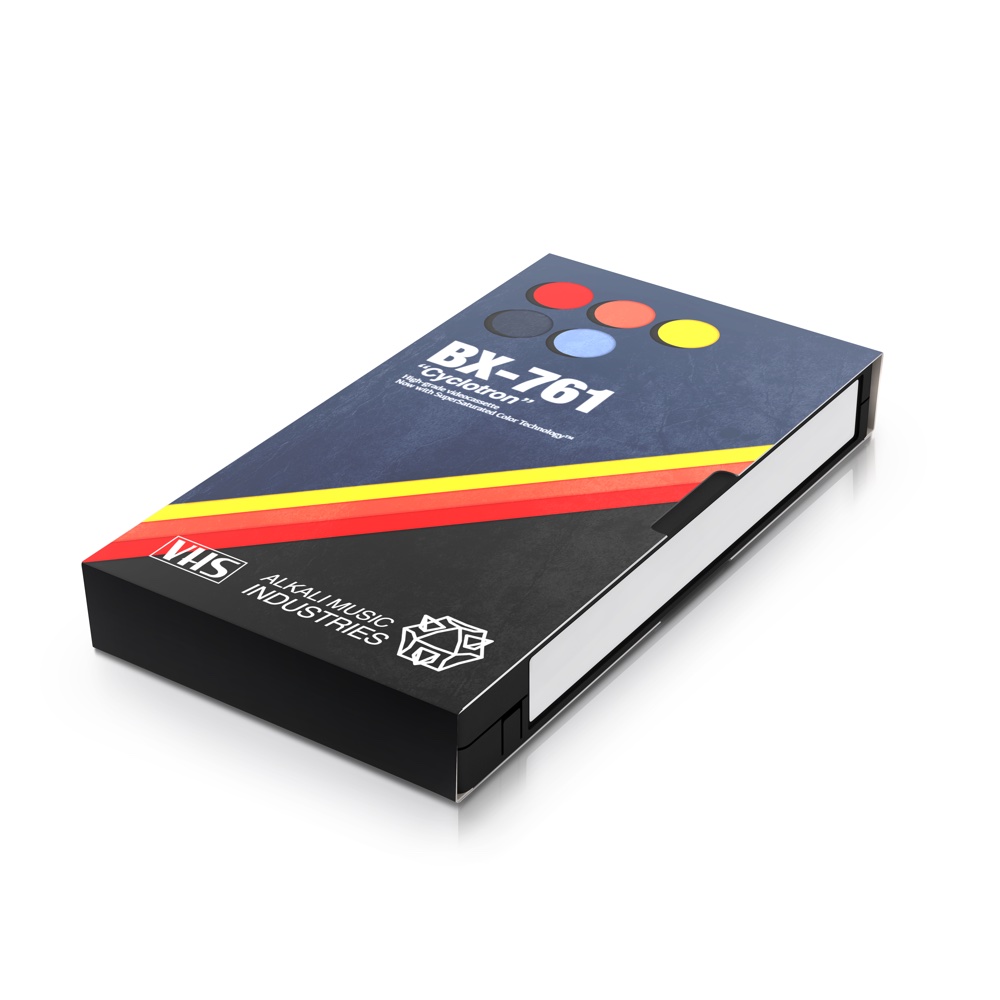 Think Young cover: a vintage VHS cassette sleeve with red and yellow stripes on white.