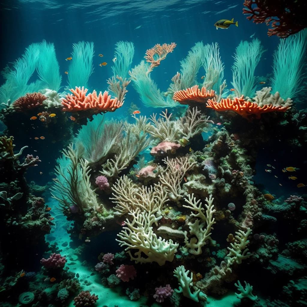 Underwater coral garden